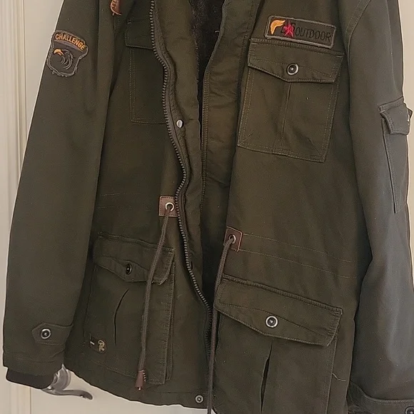 Size L Men's lined cargo jacket - Picture 3 of 5